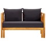 Banco jardín 2 plazas con cojines madera maciza acacia 122 cm de vidaXL, Bancos de jardín - Ref: Foro24-310308, Precio: 277,7...