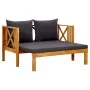 Banco jardín 2 plazas con cojines madera maciza acacia 122 cm de vidaXL, Bancos de jardín - Ref: Foro24-310308, Precio: 269,6...
