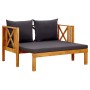 Banco jardín 2 plazas con cojines madera maciza acacia 122 cm de vidaXL, Bancos de jardín - Ref: Foro24-310308, Precio: 277,7...