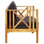 Banco jardín 2 plazas con cojines madera maciza acacia 122 cm de vidaXL, Bancos de jardín - Ref: Foro24-310308, Precio: 277,7...