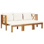 Banco jardín 3 plazas con cojines madera maciza acacia 179 cm de vidaXL, Bancos de jardín - Ref: Foro24-310309, Precio: 421,6...