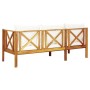 Banco jardín 3 plazas con cojines madera maciza acacia 179 cm de vidaXL, Bancos de jardín - Ref: Foro24-310309, Precio: 421,6...