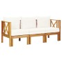 Banco jardín 3 plazas con cojines madera maciza acacia 179 cm de vidaXL, Bancos de jardín - Ref: Foro24-310309, Precio: 421,6...