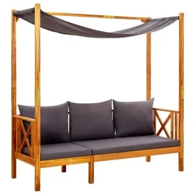 Banco de jardín con toldo madera maciza de acacia de vidaXL, Bancos de jardín - Ref: Foro24-310321, Precio: 201,54 €, Descuen...