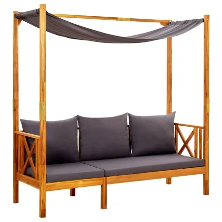 Banco de jardín con toldo madera maciza de acacia de vidaXL, Bancos de jardín - Ref: Foro24-310321, Precio: 201,54 €, Descuen...