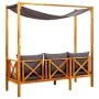 Banco de jardín con toldo madera maciza de acacia de vidaXL, Bancos de jardín - Ref: Foro24-310321, Precio: 201,54 €, Descuen...