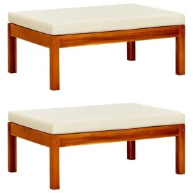 Reposapiés de jardín 2 unidades madera maciza de acacia de vidaXL, Otomanas de exterior - Ref: Foro24-310323, Precio: 84,92 €...