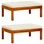 Reposapiés de jardín 2 unidades madera maciza de acacia de vidaXL, Otomanas de exterior - Ref: Foro24-310323, Precio: 84,92 €...