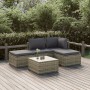 Set de muebles de jardín 5 pzas y cojines ratán sintético gris en Conjuntos de jardín | Comprar online en Foru.es