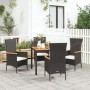 Set de muebles jardín 5 pzas con cojines ratán sintético negro en Conjuntos de jardín | Comprar online en Foru.es