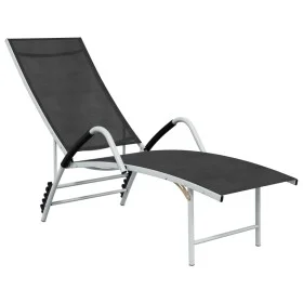 Tumbona de textilene y aluminio negra de vidaXL, Tumbonas - Ref: Foro24-310521, Precio: 130,56 €, Descuento: %
