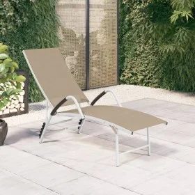 Tumbona de textilene y aluminio crema de vidaXL, Tumbonas - Ref: Foro24-310522, Precio: 131,36 €, Descuento: %