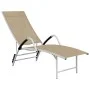 Tumbona de textilene y aluminio crema de vidaXL, Tumbonas - Ref: Foro24-310522, Precio: 131,36 €, Descuento: %