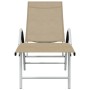 Tumbona de textilene y aluminio crema de vidaXL, Tumbonas - Ref: Foro24-310522, Precio: 133,23 €, Descuento: %