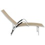 Tumbona de textilene y aluminio crema de vidaXL, Tumbonas - Ref: Foro24-310522, Precio: 133,23 €, Descuento: %