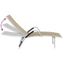 Tumbona de textilene y aluminio crema de vidaXL, Tumbonas - Ref: Foro24-310522, Precio: 133,23 €, Descuento: %