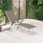 Tumbona de textilene y aluminio gris taupé de vidaXL, Tumbonas - Ref: Foro24-310523, Precio: 106,32 €, Descuento: %