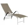 Tumbona de textilene y aluminio gris taupé de vidaXL, Tumbonas - Ref: Foro24-310523, Precio: 106,32 €, Descuento: %