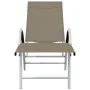 Tumbona de textilene y aluminio gris taupé de vidaXL, Tumbonas - Ref: Foro24-310523, Precio: 106,32 €, Descuento: %