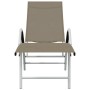 Tumbona de textilene y aluminio gris taupé de vidaXL, Tumbonas - Ref: Foro24-310523, Precio: 133,03 €, Descuento: %