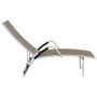 Tumbona de textilene y aluminio gris taupé de vidaXL, Tumbonas - Ref: Foro24-310523, Precio: 133,03 €, Descuento: %