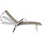 Tumbona de textilene y aluminio gris taupé de vidaXL, Tumbonas - Ref: Foro24-310523, Precio: 133,03 €, Descuento: %