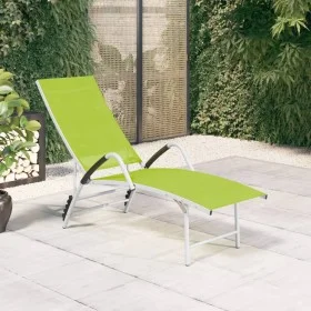 Tumbona de textilene y aluminio verde de vidaXL, Tumbonas - Ref: Foro24-310524, Precio: 106,50 €, Descuento: %