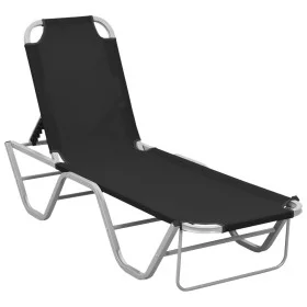 Tumbona de aluminio y textilene negro de vidaXL, Tumbonas - Ref: Foro24-310525, Precio: 140,98 €, Descuento: %