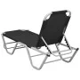 Tumbona de aluminio y textilene negro de vidaXL, Tumbonas - Ref: Foro24-310525, Precio: 140,98 €, Descuento: %