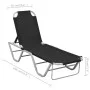Tumbona de aluminio y textilene negro de vidaXL, Tumbonas - Ref: Foro24-310525, Precio: 140,98 €, Descuento: %