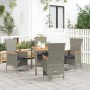 Set comedor de jardín 5 piezas con cojines ratán sintético gris en Conjuntos de jardín | Comprar online en Foru.es