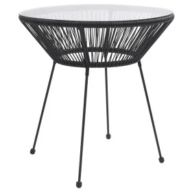 Mesa de comedor de jardín acero y vidrio negra Ø70x74 cm de vidaXL, Mesas de jardín - Ref: Foro24-312165, Precio: 98,88 €, De...