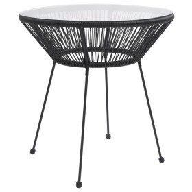 Mesa de comedor de jardín acero y vidrio negra Ø70x74 cm de vidaXL, Mesas de jardín - Ref: Foro24-312165, Precio: 102,56 €, D...