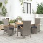 Set comedor de jardín 5 piezas con cojines ratán sintético gris en Conjuntos de jardín | Comprar online en Foru.es