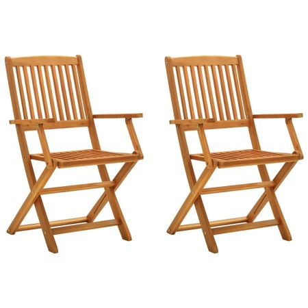 Sillas de jardín plegables 2 pzas madera maciza de eucalipto de vidaXL, Sillas de jardín - Ref: Foro24-312449, Precio: 103,68...