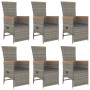 Set comedor jardín 7 pzas y cojines ratán sintético gris en Conjuntos de jardín | Comprar online en Foru.es