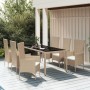 Set comedor de jardín 7 pzas con cojines ratán sintético beige en Conjuntos de jardín | Comprar online en Foru.es