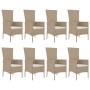 Set comedor de jardín 9 pzas con cojines ratán sintético beige en Conjuntos de jardín | Comprar online en Foru.es