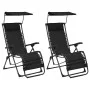 Sillas plegables 2 unidades textilene negro de vidaXL, Tumbonas - Ref: Foro24-312471, Precio: 188,91 €, Descuento: %