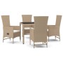 Set comedor de jardín 5 pzas con cojines ratán sintético beige en Conjuntos de jardín | Comprar online en Foru.es