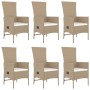 Set comedor de jardín 7 pzas con cojines ratán sintético beige en Conjuntos de jardín | Comprar online en Foru.es