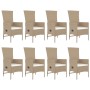 Set comedor de jardín 9 pzas con cojines ratán sintético beige en Conjuntos de jardín | Comprar online en Foru.es