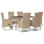 Set comedor de jardín 7 pzas con cojines ratán sintético beige en Conjuntos de jardín | Comprar online en Foru.es