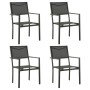 Sillas de jardín 4 unidades acero y textilene negro y antracita de vidaXL, Sillas de jardín - Ref: Foro24-313078, Precio: 187...