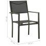 Sillas de jardín 4 unidades acero y textilene negro y antracita de vidaXL, Sillas de jardín - Ref: Foro24-313078, Precio: 187...