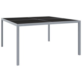 Mesa de jardín de acero y vidrio gris 130x130x72 cm de vidaXL, Mesas de jardín - Ref: Foro24-313086, Precio: 174,91 €, Descue...
