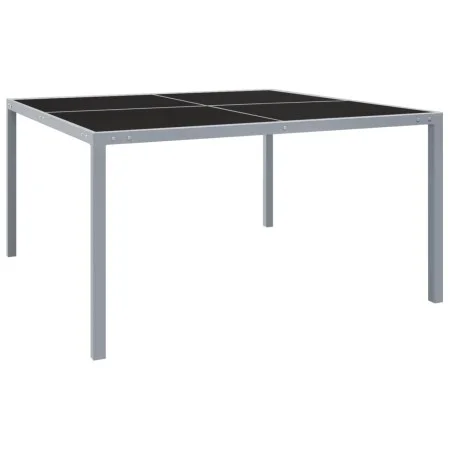 Mesa de jardín de acero y vidrio gris 130x130x72 cm de vidaXL, Mesas de jardín - Ref: Foro24-313086, Precio: 172,11 €, Descue...