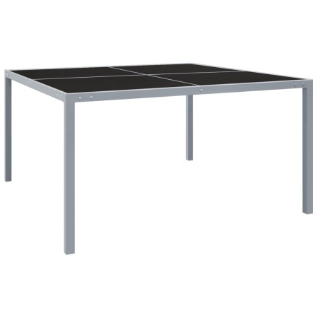 Mesa de jardín de acero y vidrio gris 130x130x72 cm de vidaXL, Mesas de jardín - Ref: Foro24-313086, Precio: 174,91 €, Descue...