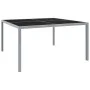 Mesa de jardín de acero y vidrio gris 130x130x72 cm de vidaXL, Mesas de jardín - Ref: Foro24-313086, Precio: 172,11 €, Descue...