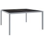 Mesa de jardín de acero y vidrio gris 130x130x72 cm de vidaXL, Mesas de jardín - Ref: Foro24-313086, Precio: 174,91 €, Descue...